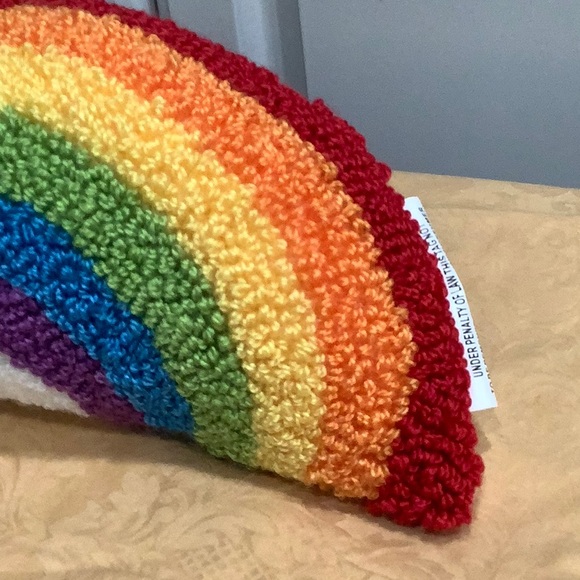 Celebrate It Accent Throw “Rainbow” Pillow Cushion. Small Rainbow Pillow - Picture 2 of 9